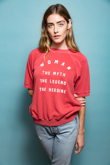 70'S pullover Womens vintage Style Feather Hearts cherry sweatshirt the myth the legend