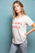 FEATHER HEARTS BAD NEWS BABES RETRO TEE IVORY